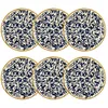 Image de Lot De 6 Assiettes À Dessert À Motif Bleu En Grès 19cm Heraclee - Novastyl