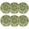 Image de Lot De 6 Assiettes Creuses À Motif Vert En Grès 20cm Heraclee - Novastyl