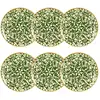 Image de Lot De 6 Assiettes À Dessert À Motif Vert En Grès 19cm Heraclee - Novastyl
