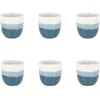 Image de Lot De 6 Tasses Expresso Bleus En Grès 11cl Riga - Novastyl