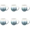 Image de Lot De 6 Mugs Bleus En Grès 44cl Riga - Novastyl