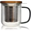 Image de Tisanière En Verre Et Anse Graphite 300ml Karl - Ogo Living