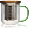 Image de Mug Infuseur Thé Ogo Living Karl 300 Ml Verre Borosilicate Jade Acacia