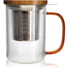 Image de Tisanière Ogo Living Karl 450 Ml Verre Borosilicate Transparent Anse Ambre