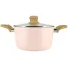 Image de Faitout 20cm Avec Revêtement Céramique Rose - Tous Feux Colorama - Menastyl