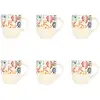 Image de Lot De 6 Mugs À Motif Floral Coloré En Grès 35cl Jaipur - Novastyl