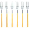 Image de Lot De 6 Fourchettes Jaunes En Acier Inoxydable Colorama - Novastyl