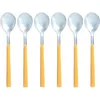 Image de Lot De 6 Cuillère À Café Jaunes En Acier Inoxydable Colorama - Novastyl