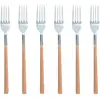 Image de Lot De 6 Fourchettes Marron En Acier Inoxydable Colorama - Novastyl