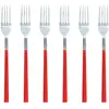 Image de Lot De 6 Fourchettes Rouges En Acier Inoxydable Colorama - Novastyl