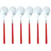 Image de Lot De 6 Cuillères De Table Rouges En Acier Inoxydable Colorama - Novastyl