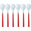 Image de Lot De 6 Cuillères À Café Rouges En Acier Inoxydable Colorama - Novastyl