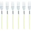 Image de Lot De 6 Fourchettes Crème En Acier Inoxydable Colorama - Novastyl