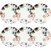 Image de Lot De 6 Assiettes Plates En Porcelaine Blanche 27cm Aquarelle - Novastyl