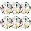 Image de Lot De 6 Assiettes Creuses En Porcelaine Blanche 21cm Aquarelle - Novastyl
