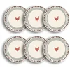 Image de Lot De 6 Assiettes Plates En Grès 26cm Avec Imprimé Poule Gallina - Novastyl