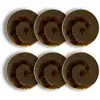Image de Lot De 6 Assiettes Plates Texturées 27cm En Porcelaine Marron Saturne - Ogo Living