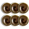 Image de Lot De 6 Assiettes Creuses Texturées 21cm En Porcelaine Marron Saturne - Ogo Living