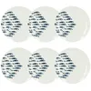 Image de Lot De 6 Assiettes À Dessert Motif Marin En Porcelaine 20cm Pescare - Novastyl