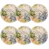 Image de Lot De 6 Assiettes À Dessert Motif Aquatique En Grès 20cm Corfou - Novastyl