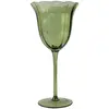 Image de Lot De 4 Verres À Pieds En Verre En Forme De Fleur 48,5cl Verts Eden - Novastyl