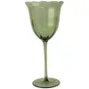 Image de Lot De 4 Verres À Pieds En Verre En Forme De Fleur 36cl Verts Eden - Novastyl