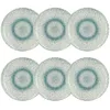 Image de Lot De 6 Assiettes Plates En Porcelaine Blanche Et Bleue 27cm Aqua - Novastyl