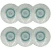 Image de Lot De 6 Assiettes Creuses En Porcelaine Blanche Et Bleue 21cm Aqua - Novastyl