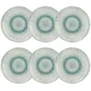 Image de Lot De 6 Assiettes À Dessert En Porcelaine Blanche Et Bleue 20cm Aqua - Novastyl