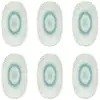 Image de Lot De 6 Assiettes Ovales En Porcelaine Blanche Et Bleue 19cm Aqua - Novastyl