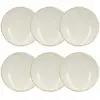 Image de Lot De 6 Assiettes Creuses En Porcelaine Blanche Et Liseré Beige 21cm Nuance - Novastyl