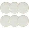 Image de Lot De 6 Assiettes À Dessert Porcelaine Blanche Et Liseré Beige 20cm Nuance - Novastyl
