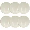 Image de Lot De 6 Coupelles En Porcelaine Blanche Et Liseré Beige 15cm Nuance - Novastyl