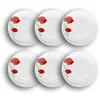 Image de Lot De 6 Assiettes Plates Porcelaine Blanche Avec Dessin Fleuri 27cm Coquelicot - Novastyl