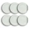 Image de Lot De 6 Assiettes À Dessert Porcelaine Blanche À Rayures Noires 19cm Carbone - Novastyl