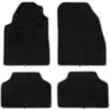 Image de Tapis de Voiture Monaco - Universel - Ganse textile noir et blanc - Antidérapant - 4 Pièces : Avant + Arrière - Tapis de sol Auto