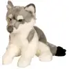 Image de Peluche loup allongée gris - 30 cm