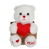 Image de Peluche - Les ptits lovers ourson rouge - 14 cm