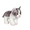 Image de Peluche - Peluche Chat Floppikitty - gris et blanc 22 cm