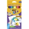 Image de BIC Kids Aquacouleur Crayons de Couleur Aquarellables pour Effet Peinture - Coloris Assortis Etui Carton de 12
