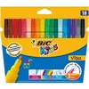 Image de BIC Kids Visa Feutres de Coloriage à Pointe Fine - Couleurs Assorties Etui Carton de 18