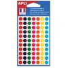 Image de Étiquettes Gommettes - AGIPA - Rondes 8 mm - Transparentes - 7 Couleurs - Résistantes à lHumidité