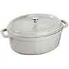 Image de Cocotte Ovale En Fonte Émaillée Truffe White 31 Cm 5,5 L Staub