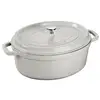 Image de Cocotte Ovale La Cocotte Fonte Émaillée Truffe Blanche 33 Cm Staub