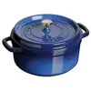 Image de Staub fonte - 1102491 - cocotte - ronde - majolique bleu intense - 24 cm 1102491