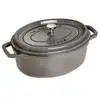 Image de Cocotte en fonte ovale 27 cm 3,2 l grise avec couvercle picots 40500-276-0