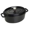 Image de Cocotte Ovale Noir Fonte 6,5L 33 cm Tous Feux Dont Induction STAUB
