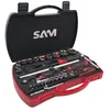 Image de Coffret douilles 1/4 & 1/2 SAM OUTILLAGE 75SHR60   4 32 mm plateau mousse coffret compact