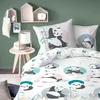 Image de Parure de lit enfant 100% coton - MATT & ROSE - PANDA - Blanc - 140x200+63x63cm