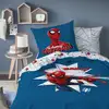 Image de Parure De Lit Imprimée 100% Coton, Spiderman Home Jumping Bleu 140x200+63x63cm